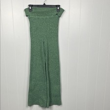 Aerie Womens Green Heather Sweater Pant M Stretch Waist Ribbed Comfy Lounge EUC