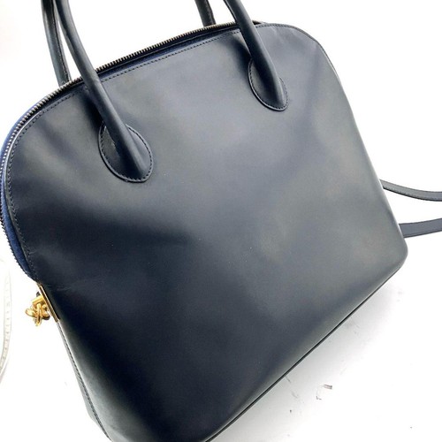 CELINE Dome Shape 2Way Handbag Leather Navy Authentic Bag Excellent Condition - Bild 3 von 10