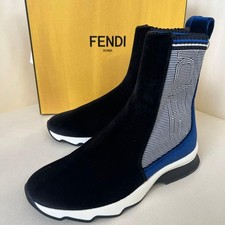 FENDI Boots 36 Black X Navy Auth Women