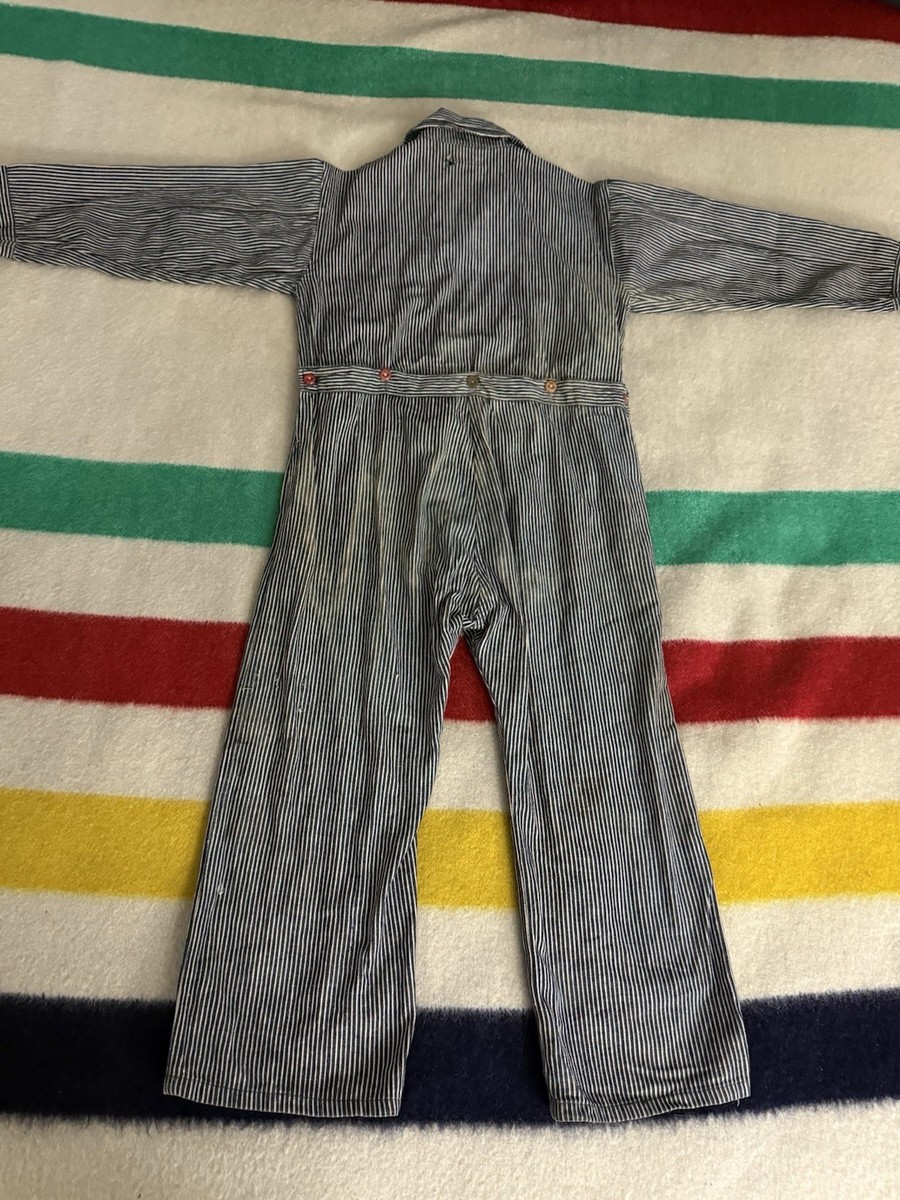 Vintage 30s 40s WW2 Reliance Big Yank Junior Hickory Coveralls