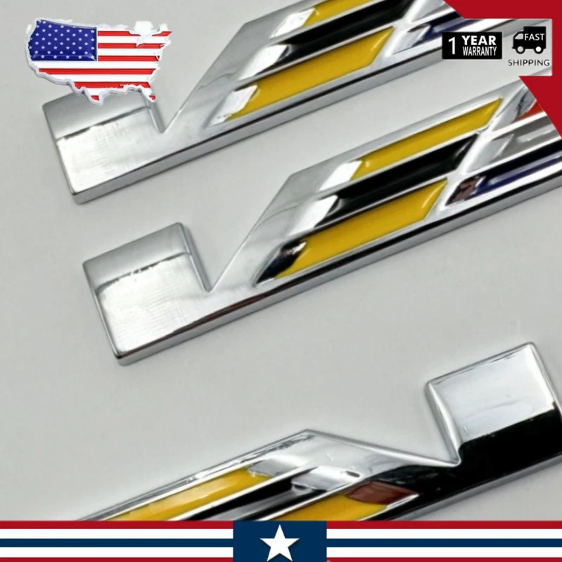 3x Cromo Colorido CT5 XT5 XTS V Emblema 3D Metal Trasero Guardabarros Insignia Adhesivo Foto 4 de 4