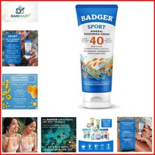 Sport Mineral Sunscreen, Reef Safe, SPF 40, 98 Organic with Zinc Oxide, Wate...