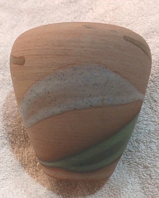 Alfa Dom Studio Pottery Glazed Stoneware Vase Signed WILTON Pretty Colors Small