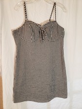 Women's No Boundaries Black And White Checked Padded Sleeveless Dress Size L