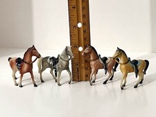 Lot 4 Vintage Hard Plastic Horses Equestrian Horse Toys Figurines