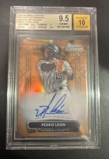 2022 Bowman Pedro Leon Orange Refractor Auto /75 RC BGS 9.5 Astros