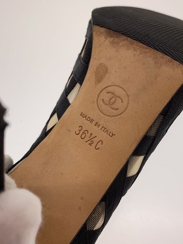 CHANEL Pumps See-through 36.5 BLK Heel and Toe Damaged Used - Picture 5 of 5
