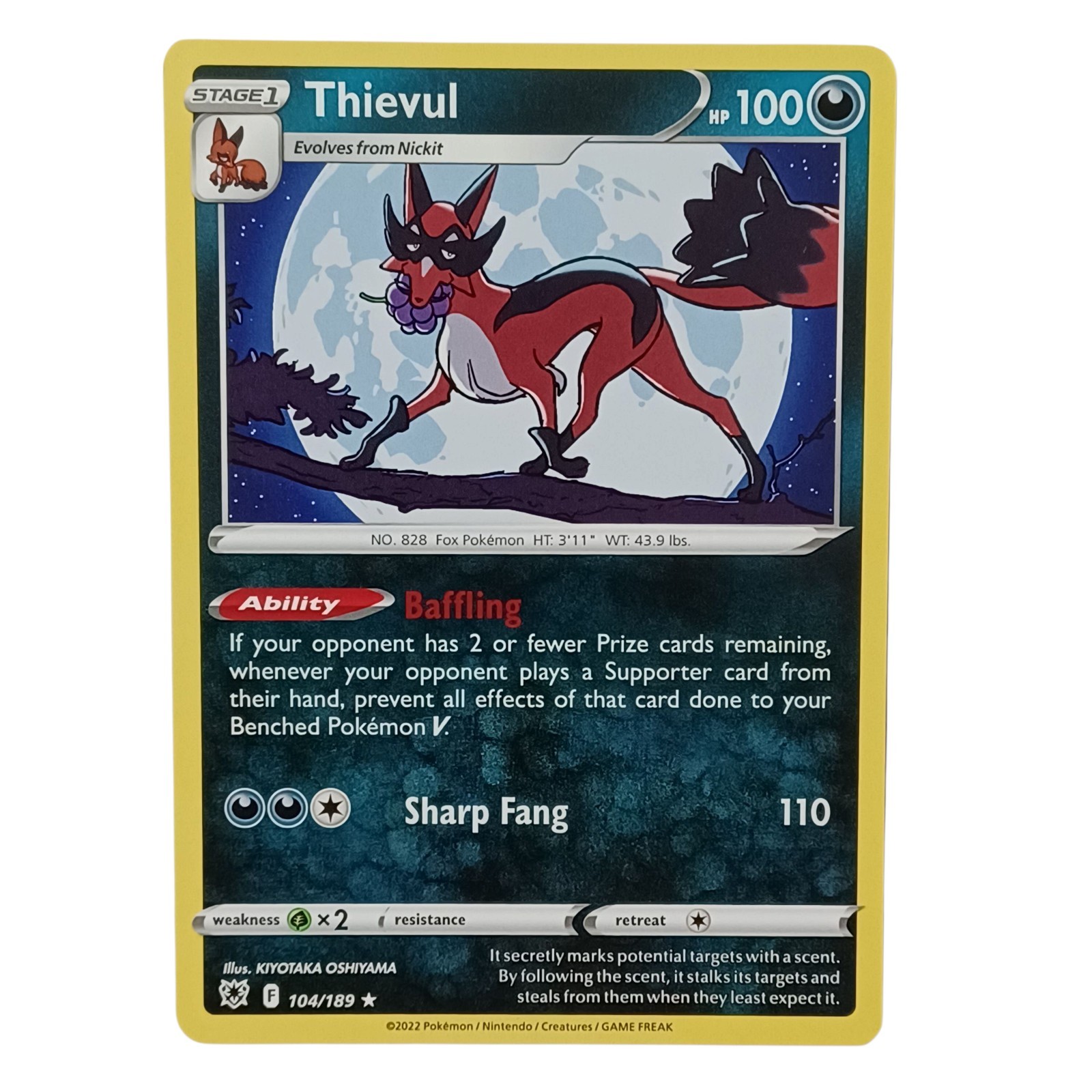 Thievul 104/189 Rare Astral Radiance Pokemon Card NM