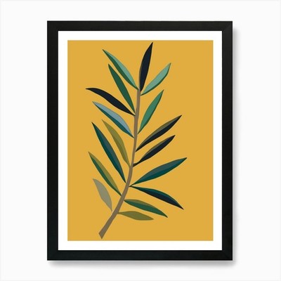 Olivenzweig Kunstdruck gerahmt Wandbild Poster Leinwanddruck Bild