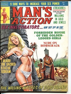Man's Action 1969 The Willing Witches Of Stud Island Pulp Sexy Cover RARE VF+