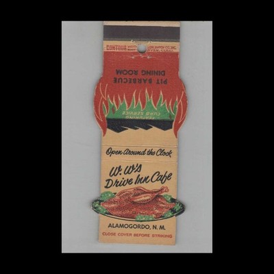 Matchbook Cover W.W's Drive In Cafe Alamogordo NM