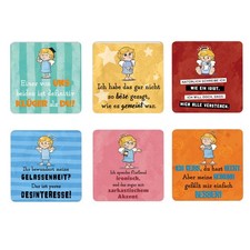 Freche Comic Engel 6er Set Untersetzer aus Ho...