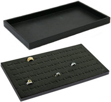 72 Slot Black Jewelry Travel Ring Insert Foam  Stackable Tray Set 1  15  X 8.