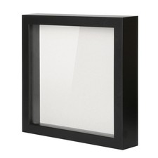 Muzilife 8x8 Shadow Box Picture Frame with Linen Board - Deep Wood 8x8, Black