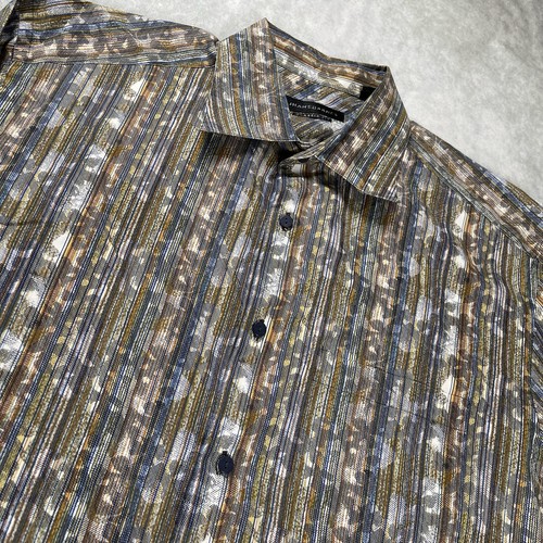 Camisa Jhane Barnes Para Hombre XL Multicolor Tejido Abotonado Manga Larga Informal - Imagen 1 de 12