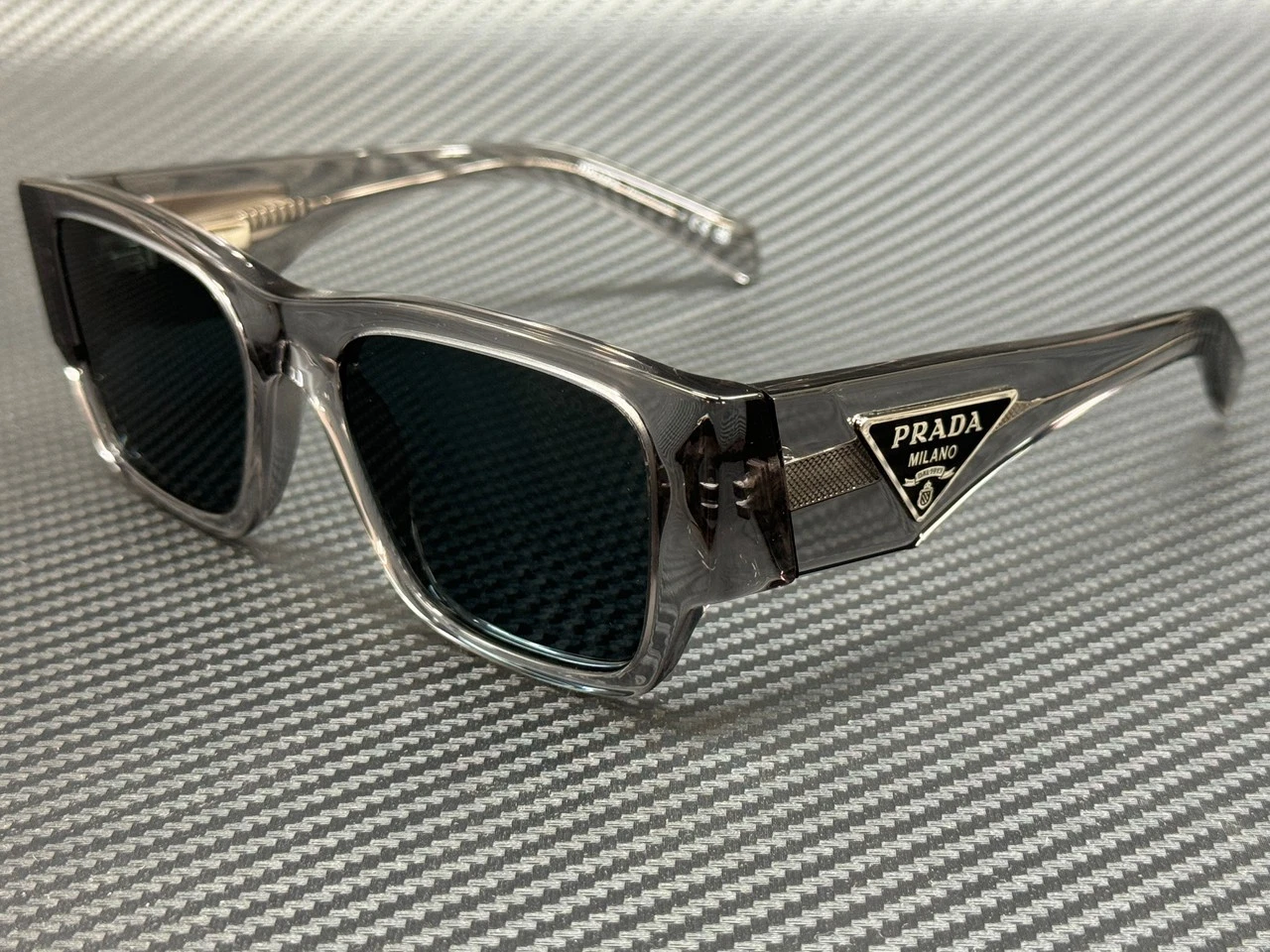 Prada — PRADA PR 10ZS 16Z70B Transparent Asphalt Men's 54 mm Sunglasses