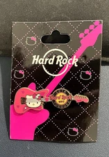 Hard Rock Cafe *FUKUOKA, JAPAN* HELLO KITTY FENDER SERIES GUITAR PIN WITH CARD