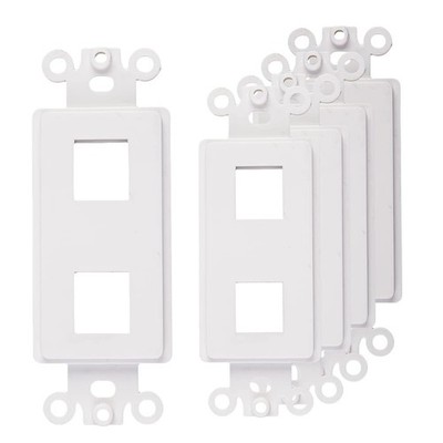 ChaosssCo 2-Port Decorator Keystone Insert, Wall Plate Adapter, 2 Port, 5 Pac...