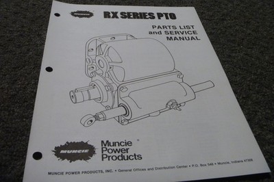 Muncie RX Series PTO Parts Catalog Shop Service Repair Manual xz
