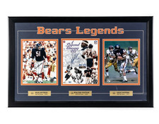 Chicago Bears Dick Butkus Walter Payton Gale Sayers Signed Framed Autograph COA