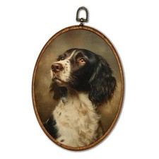 Retro Dog Wall Art Decor - Neutral Dog Hunting Wall Art Canvas Frame animal-33