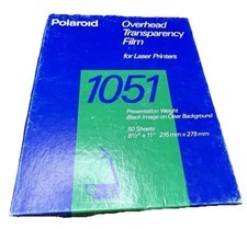 Vintage Polaroid 1051 Transparency Film for Laser Printers 50 Sheets 8.5x11