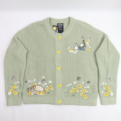 Studio Ghibli My Neighbor Totoro Cardigan Girls Medium Embroidered Sweater NWT