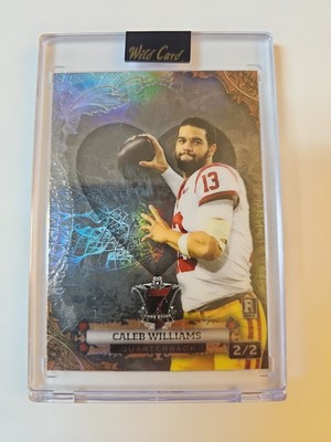 Wild Card 7 Card Studs Platinum Flourishes Rookie Caleb Williams 2/2 P7CFH-CW3