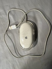 Vintage Genuine Apple Pro Optical USB Mouse Clear / Grey / White M5769