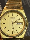 Mens Older Gold Day Date Seiko Dress Watch