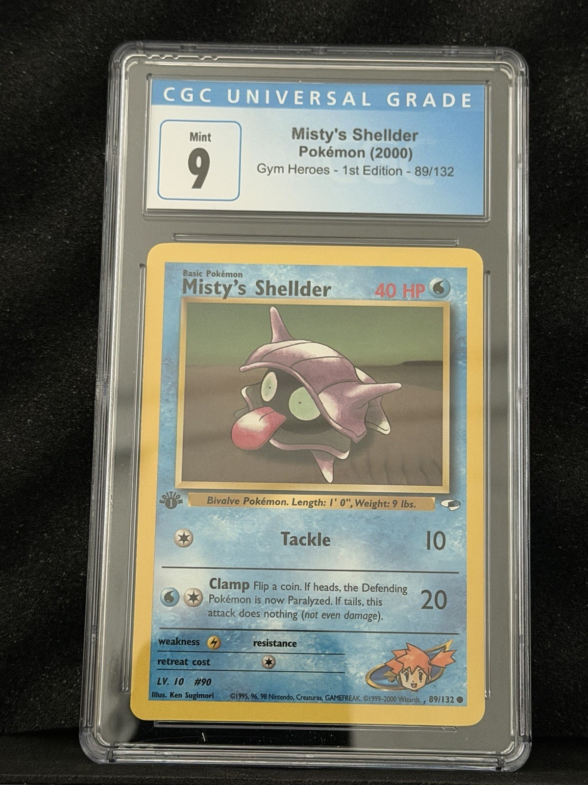 Misty's Shellder 089/132 Gym Heroes 1st Edition - CGC 9 (Blue Label)