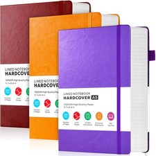 3 Pack Lined Journal Notebooks, A5 Thick Notebook Journal Set for Work Writin