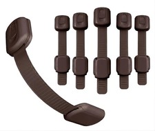 Baby Safety Cabinet Drawer Lock, 06 Pack Brown Child Proof Cabinet Locks wi...