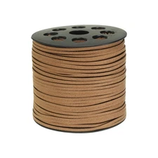 100 Yards Flat Suede Cord 2.7mm Leather String Lace Faux Leather Cord Brown
