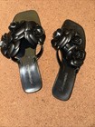 Jeffrey Campbell Floralee Shiny Rosette Flower Thong Sandals Black EU 39 US 8 — photo 2