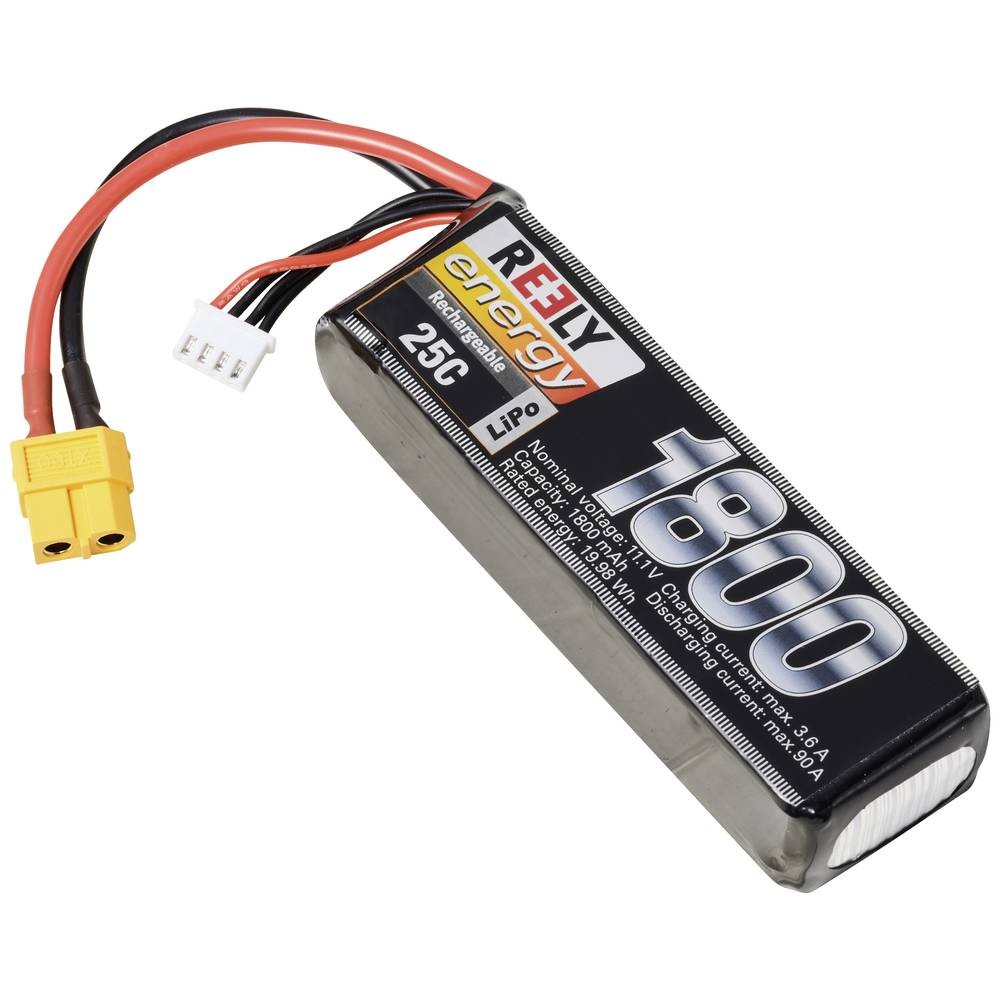 Batterie LiPo 11.1V 1800mAh Reely idéale pour de longs vols en extérieur