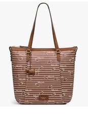 Radley Responsible Stripe Medium Zip Top Tote/Shoulder Bag In Caramel BNWT