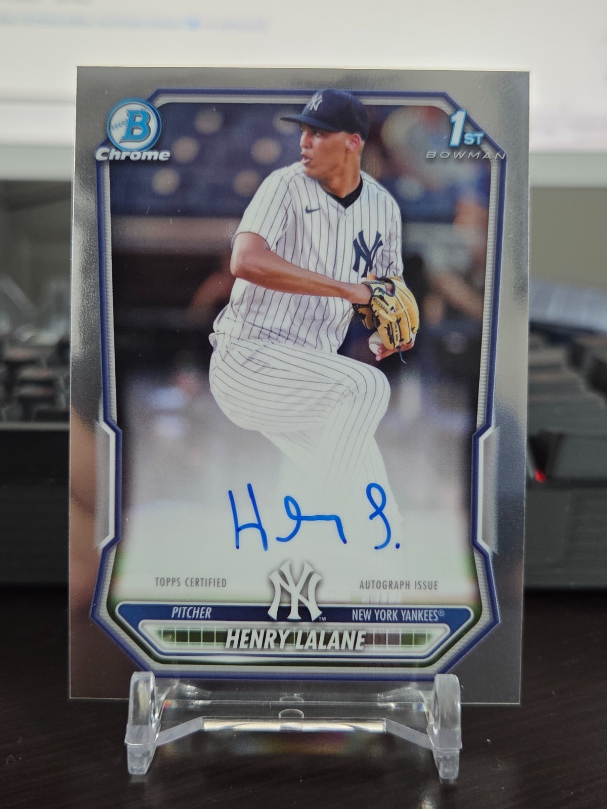 Henry Lalane 2026 Bowman Chrome Auto #CPA-HL On Card Yankees 2