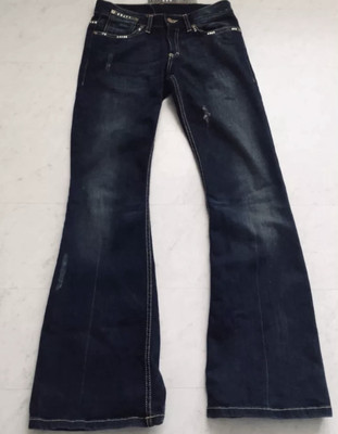 H&M Boot Gut STRETCH JEANSHOSE mit Strassverzierung,leichter Destroy-Effekt,Neu!