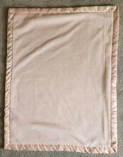Cloud Island Target Pink Plush Baby Blanket 31x40 Faux Fur Satin Trim Soft
