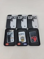 Lot of 3 Scarface Flip-Top Butane Lighters C&D Visionary Licensed Tested
