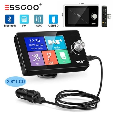 2.8'' Auto DAB/DAB+ Autoradio Adapter Bluetooth Wireless FM Transmitter EmpfäNger