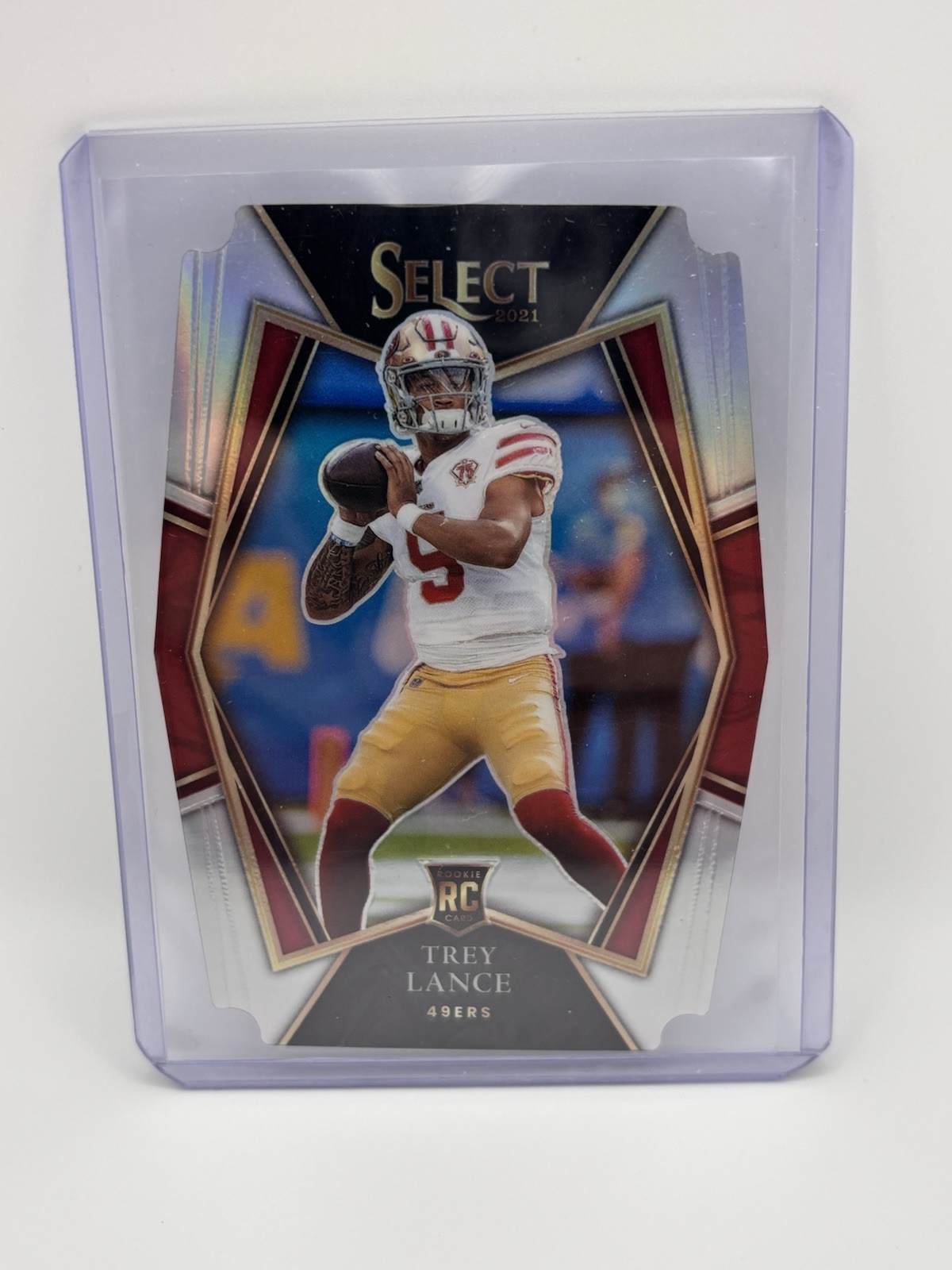 2021 Panini Select - Premier Level Trey Lance #145 Silver Prizm Die-Cut (RC)