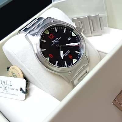 美品 ボールウォッチ BALLWATCH NM2090C ストークマンII Ball Watch Engineer II Stokeman NM2090C Automatic Watch Black Dial