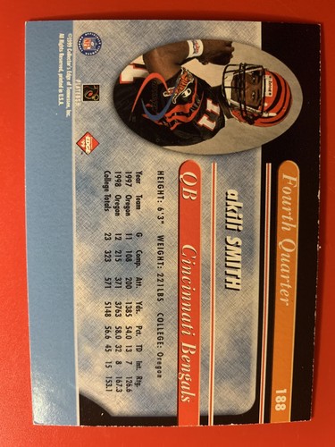 1999 Collector's Edge Odyssey Akili Smith #188 Cincinnati Bengals - Picture 2 of 2