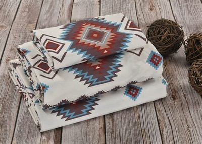 De Leon Collections Sonoma Diamonds Southwestern Tribal Geometric Full Sheet ...