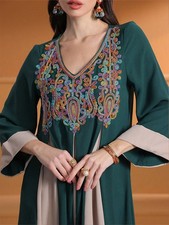 Long Dress Loose Abaya Dubai Women Kaftan Evening Maxi Robe Turkey Evening Party