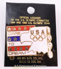 Vintage 1996 Atlanta Olympics DARE TO DREAM EAGLE Shape PIN - NEW on Card