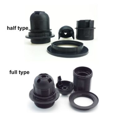 E27 Light Bulb Base Plastic Full half Screw Lamp Holder Pendant Socket Lampshade