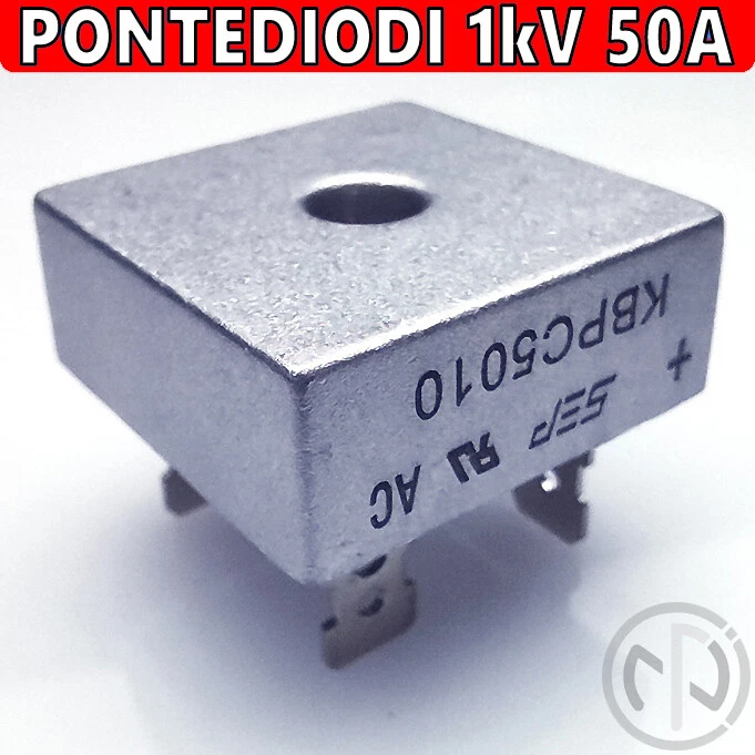 PONTE DI DIODI 1000V 50A KBPC5010 RADDRIZZATORE RECTIFIER - Immagine 2 di 2